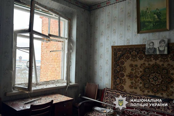 Понад 50 жителів Золотоноші повідомили в поліцію про пошкодження внаслідок ракетного удару