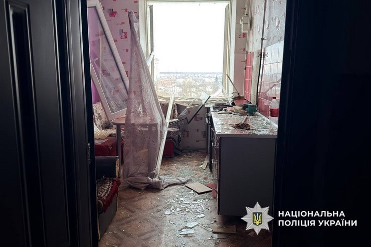 Понад 50 жителів Золотоноші повідомили в поліцію про пошкодження внаслідок ракетного удару